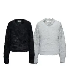 ジェントルイス Neck Pierce Shaggy Knit M グレー - メルカリ
