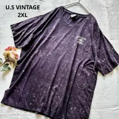 U.Sヴィンテージ パープル プリント Tシャツ 2XL 大きいサイズ 古着
