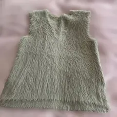 studio CLIPファー素材 グレー ベスト