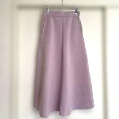 MYU パール付フレアスウェットスカート　ピンクのサムネイル