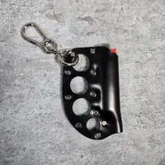 スタッズ　レザー　ライターケース　ハンドメイド　ri-39