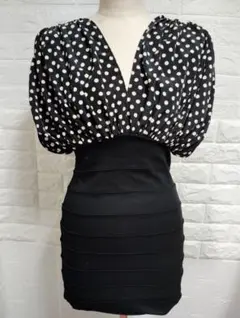 ♯ドット柄バルーンスリーブ♯ワンピースミニ