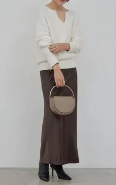 GALLARDA GALANTE サテンスリットスカート茶