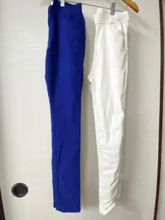2枚セット青と白のスリムフィットスラックス