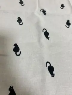 黒猫　綿麻生地