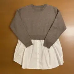 レイヤードトップス 長袖