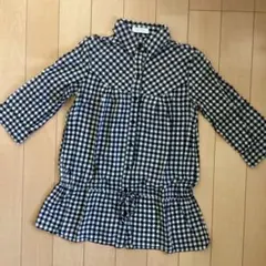 any SiS 黒・白チェック柄シャツ　チュニック