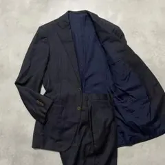 BEAMS F ビームスエフ ビジネススーツ ネイビー ストライプ ウール 95のサムネイル
