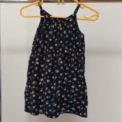 値下げ★babygap 紺花柄ワンピース 1才半-2才 90cm 綿100%