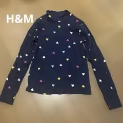 H&M 長袖　トップス　ハート　ネイビー 未使用