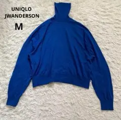 UNIQLO JWANDERSON ハイネックニット　Mサイズ　ブルー　青　幅広