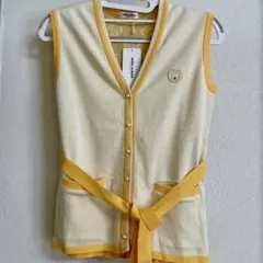 新品未使用タグ付き　ミラ・ショーンスポーツクリーム・イエロー ベスト パール付
