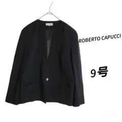 ROBERTO CAPUCCI ☆ブラック ノーカラー ジャケット M 薄手 秋