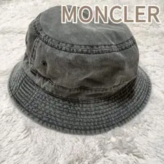 【中古品】MONCLER グレー バケットハット 茶タグ