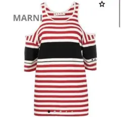 MARNI マルニ オフショル　ボーダー 半袖トップスイタリア製　38 ニットのサムネイル