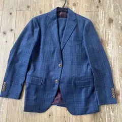 メンズビギ　ネイビー チェック柄 スーツジャケット