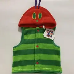 新品　はらぺこあおむし　フード付き　なりきり　スリーパー　防寒　フリース　90