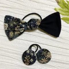お買い得♡お揃い コーデュロイリバティ シングルリボン くるみボタン3個セット