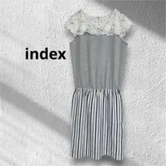 インデックス レース×ストライプ ドッキングワンピース M 清楚 夏