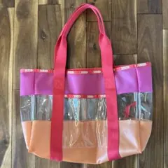 【LeSportsac】トートクリアバッグ ピンク オレンジ