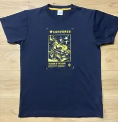 CONVERSE バスケットボール Tシャツ ネイビー イエロー　160