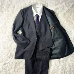 美品 オンワード樫山 スリーピース スーツ グレー ビジネス 就活 結婚式