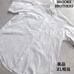 美品✨USA製ブルックスブラザーズ 半袖オックスフォードシャツ XL相当 白