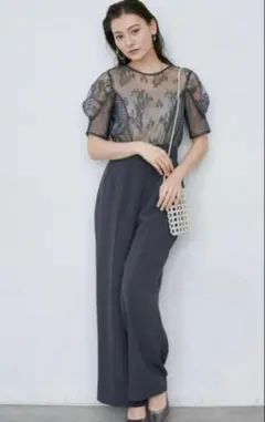 LAGUNAMOON LADYパネルレースドッキングコンビネゾン