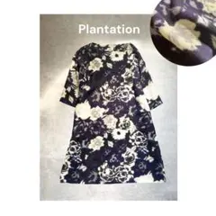 美品♡ Plantation プランテーション Vネックワンピース 花柄 綿 2