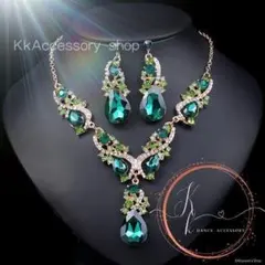 軽量ネックレス ピアス セット 社交ダンス ベリーダンス 発表会 ボリューム6