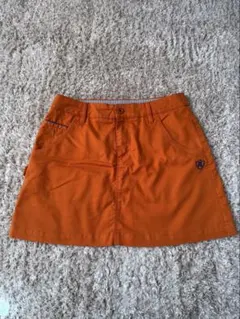 パーリーゲイツ ゴルフウェア スカート L ストレッチ オレンジ ロゴ 刺繍