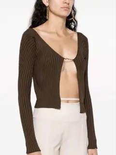 JACQUEMUS リブニットカーディガン ブラウン サイズ36 ジャックムス - La Maille Pralù Longue カーディガン | HBX