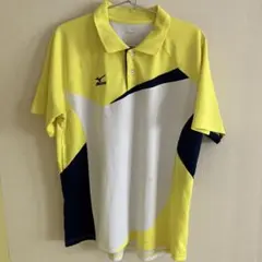 MIZUNO テニスウェア ポロシャツ イエロー ブルー MIZUNO ゲームシャツ ポロシャツ イエロー ブルー Mサイズ - メルカリ