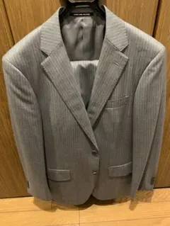 極美品　グリーンレーベルリラクシング　REDA グレー ストライプ 44 80