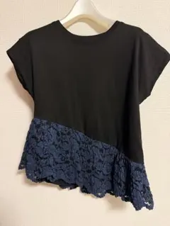 Luiirobe 黒 ネイビー レース Tシャツのサムネイル