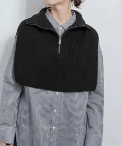 ロペピクニック パサージュ ハーフジップ ニット ベスト ブラック