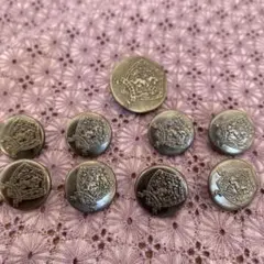 釦　エンブレムデザイン シルバー ボタン 9個　2.2cm 1.5cm