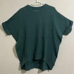 半袖 Tシャツ グリーン ワッフル生地 サイズフリー