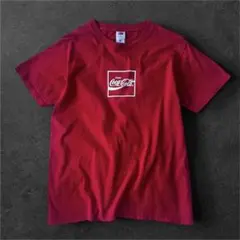 【公式ライセンス】コカ・コーラ ボックスロゴ Tシャツ XL 赤 フルーツ製のサムネイル