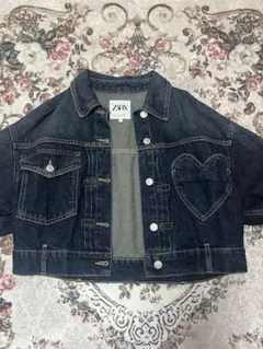 ZARA ダークデニム クロップドジャケット 24