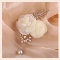 ■ブローチ コサージュ シフォン バラ フラワー パール 卒園卒業式 入学 57