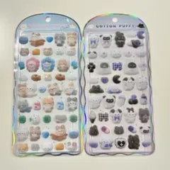 国内正規品　コットンパフィーシール　オリジナル　2種セット　モノクロ　アニマル