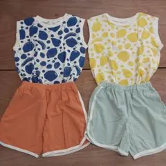 夏用キッズパジャマ　2点セット：１4０　双子