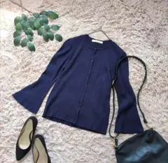 5544✾オーディナリーフェデレーション✾リブニットカーディガン【40】フレア袖