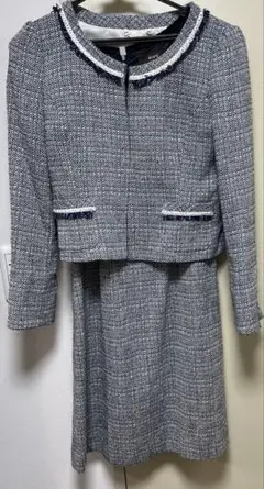 ロペ　9号　セットアップ　ツイード　スカート　スーツ　ネイビー