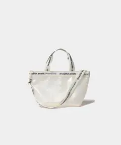 plaid vinyl logo tape bag M