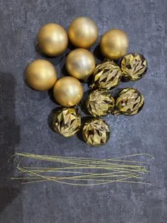 ゴールドクリスマスオーナメント10個セット