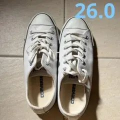 コンバース　オールスター　レザースニーカー　ホワイト　26.0