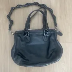 LOEWE 黒 レザー　バック　ショルダー紐つき