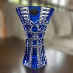 BOHEMIA クリスタルガラス 花瓶 青